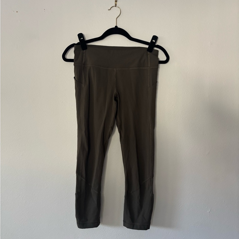 Lululemon Athletica Olive Green Cropped Leggings